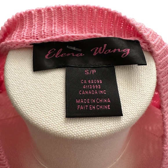 ELENA WANG Spring 2025 Collection Pink Knit Sweater All Season Size Sm $110 NWT - Picture 6 of 10